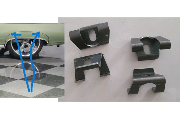 1969-70 Impala Caprice Fender Skirt Mounting bracket upper clip